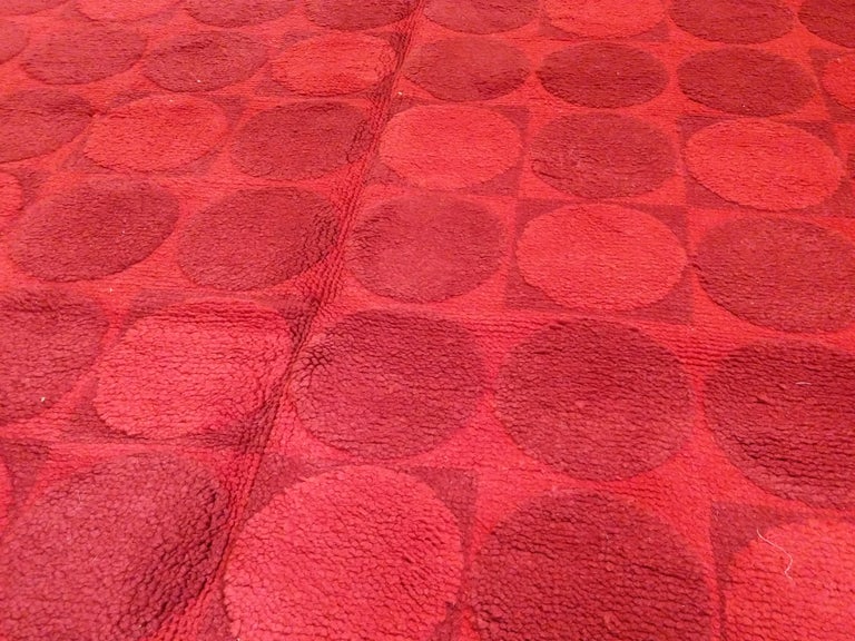 MidCentury Modern Red Wool Rug For Sale at 1stDibs modern red rugs, wool rug red