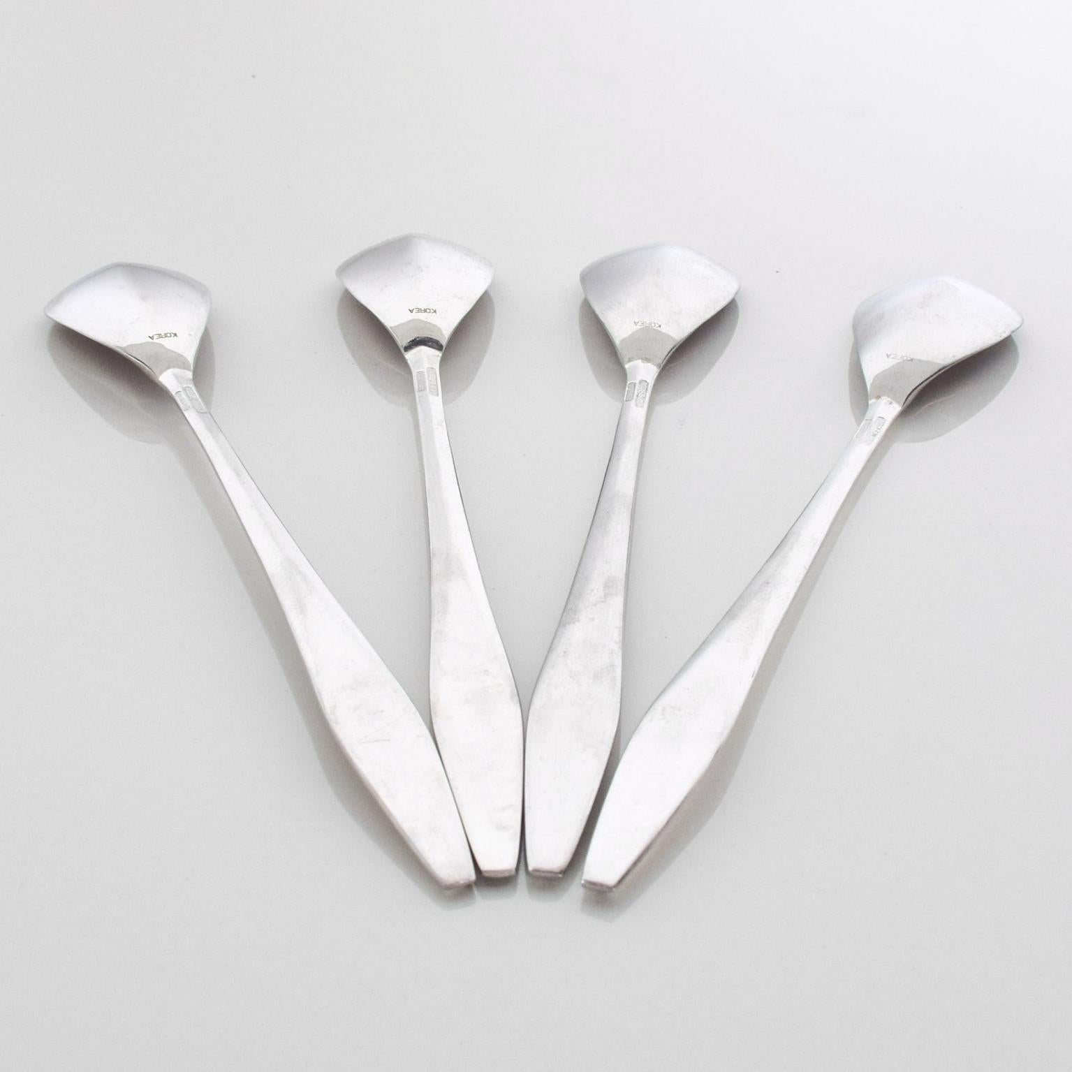 Mid Century Modern Reed & Barton Diamond Long Stir Spoons by Gio Ponti In Good Condition In Chula Vista, CA