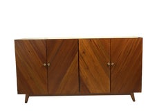 Mid Century Modern Reeded Teak Credenza