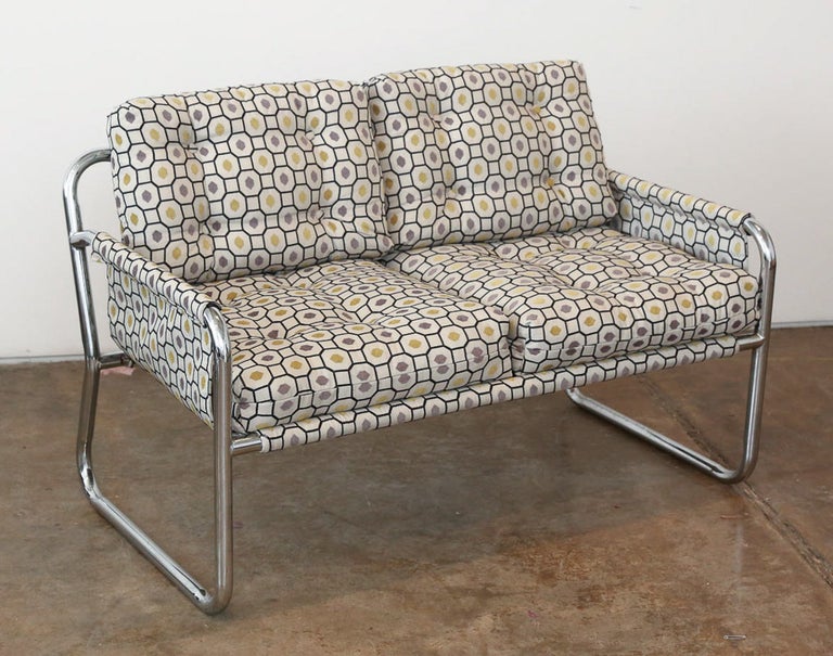 Black, Yellow, Gray and White Zermatt Upholstered Tubular Chrome Sling