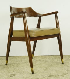 Mid-Century Modern Regan Chestnut Leather Armchair