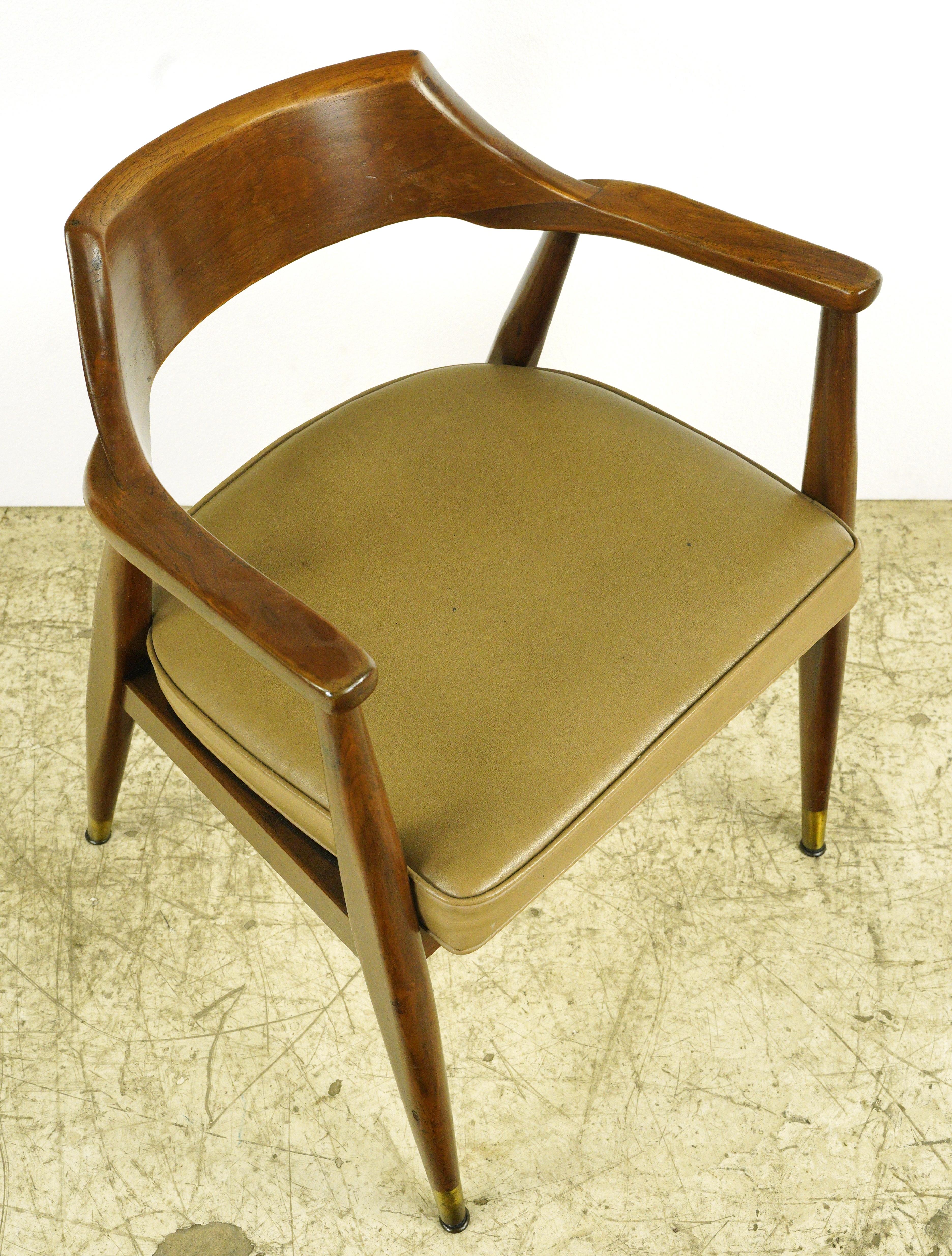 American Mid-Century Modern Regan Chestnut Leather Armchair For Sale
