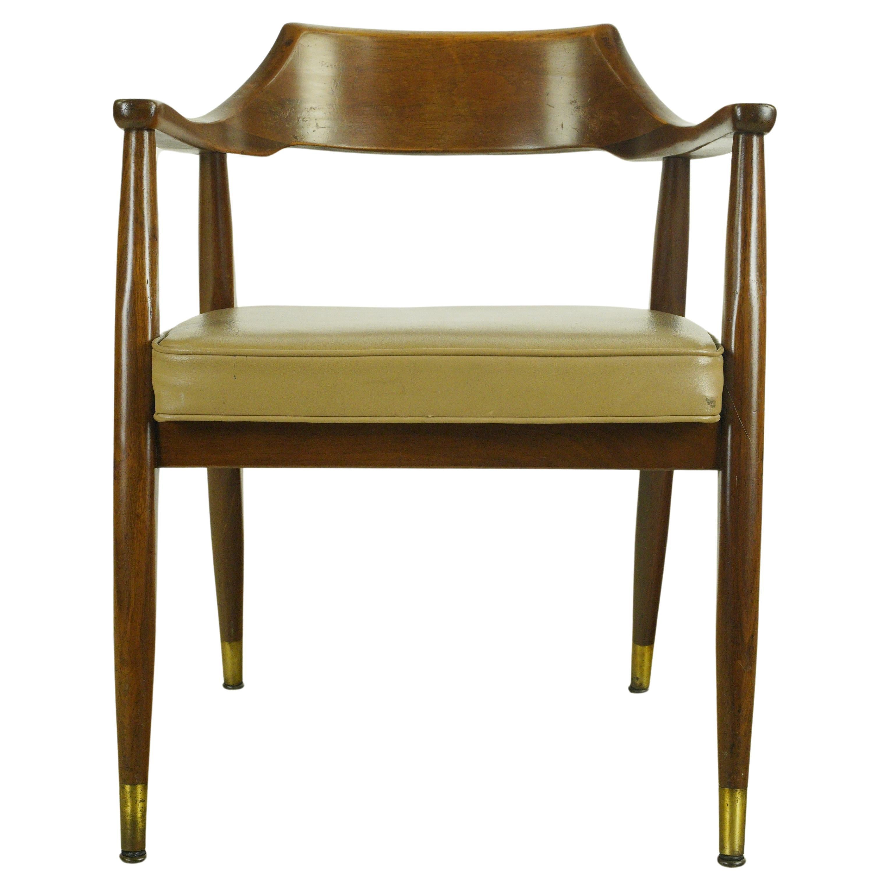 Mid-Century Modern Regan Chestnut Leather Armchair