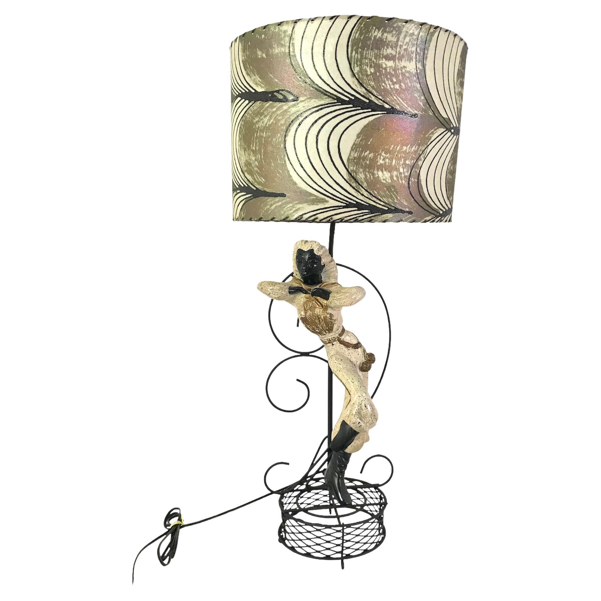 Lampe de table en plâtre de The Moderns of California Gaucho Girl 1950s. en vente