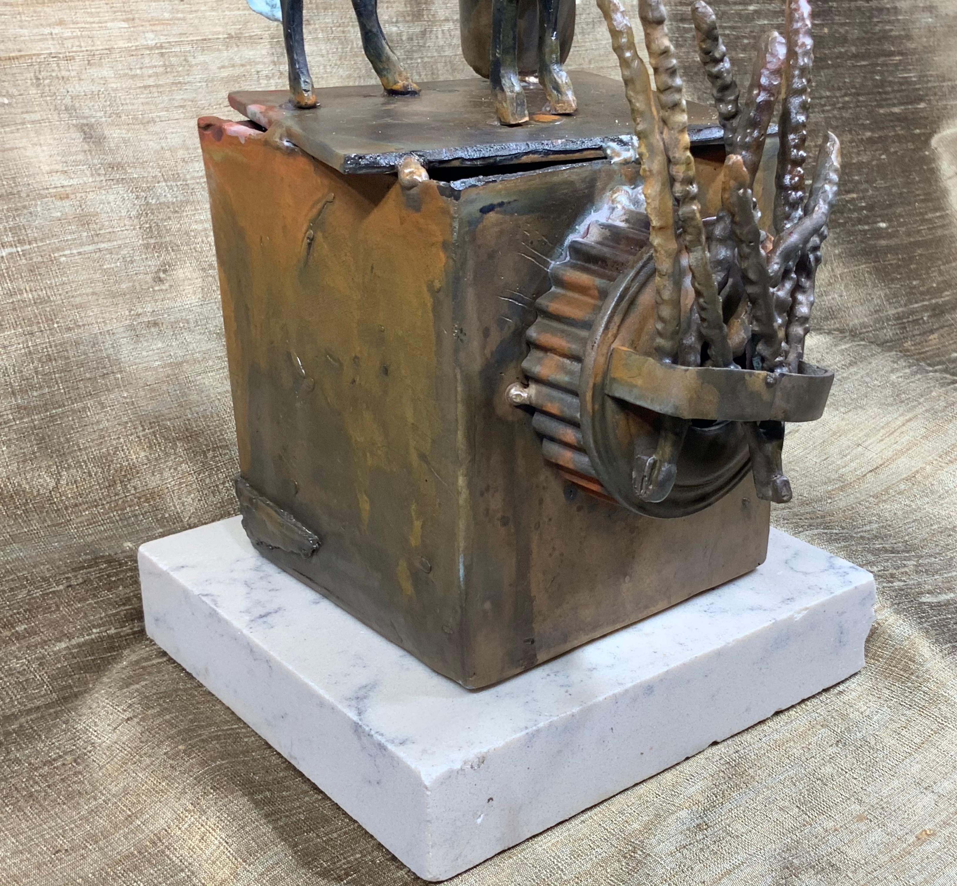 Mid-Century Modern Religious Bronze and Copper Sculpture 6