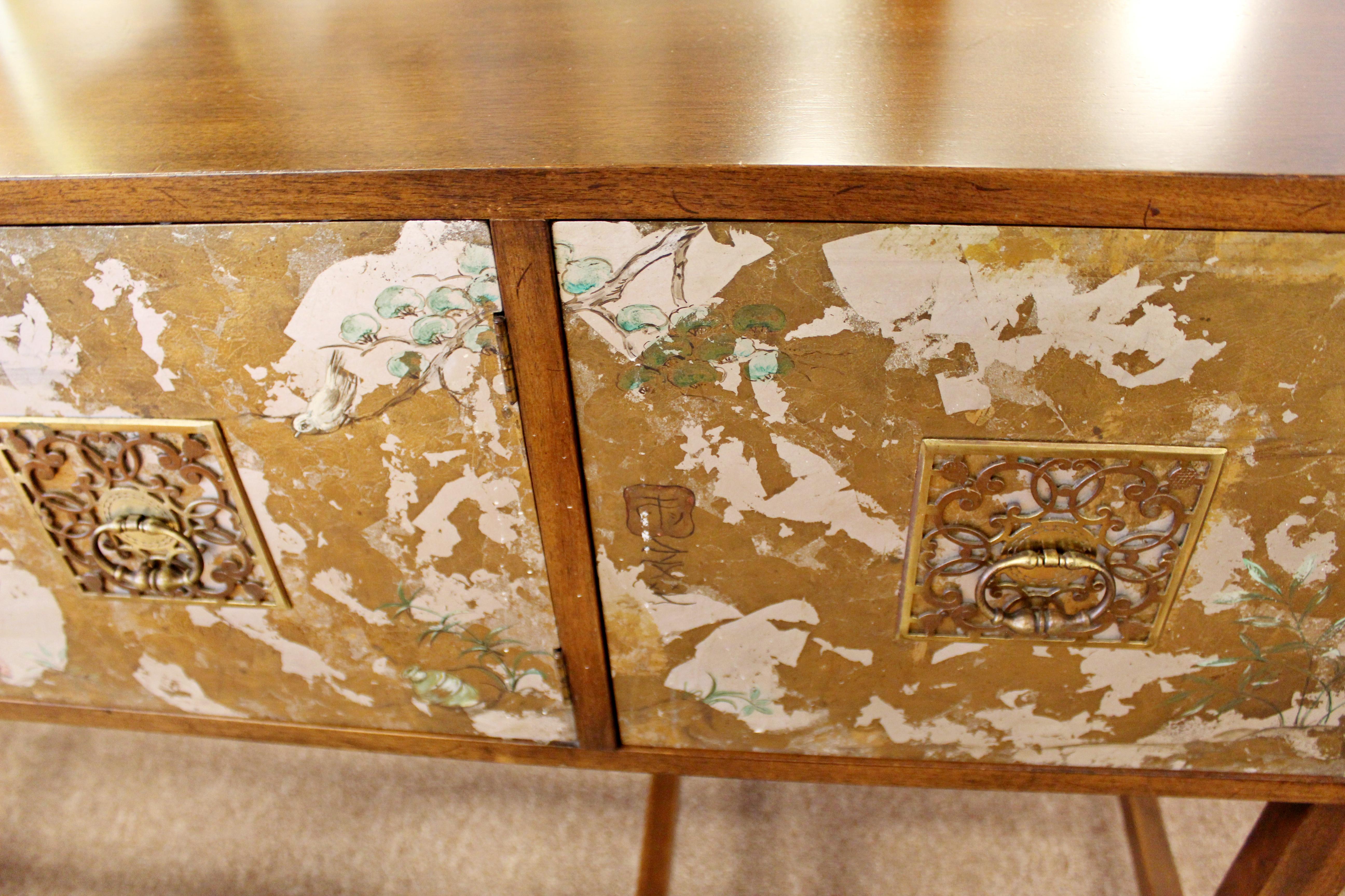 Mid-Century Modern Renzo Rutili Asian Style 4-Door Credenza Console Table, 1960s 5