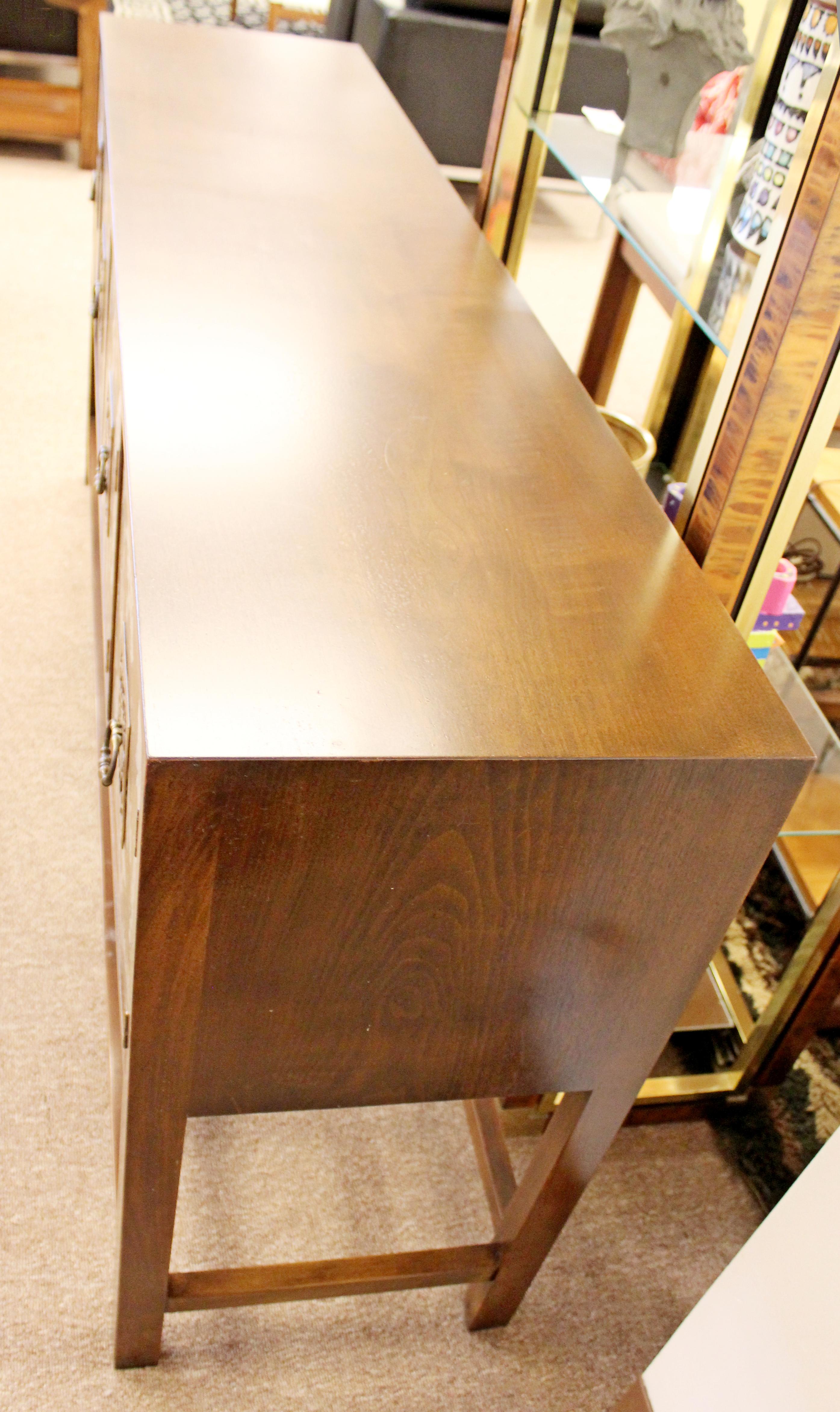 Mid-Century Modern Renzo Rutili Asian Style 4-Door Credenza Console Table, 1960s In Good Condition In Keego Harbor, MI
