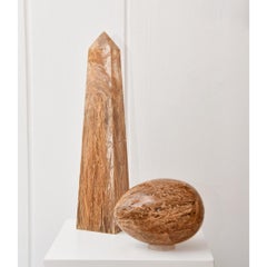 Mid-Century Modern Resin Obelisk and Egg Set by Pierre Giraudon, France, 1970