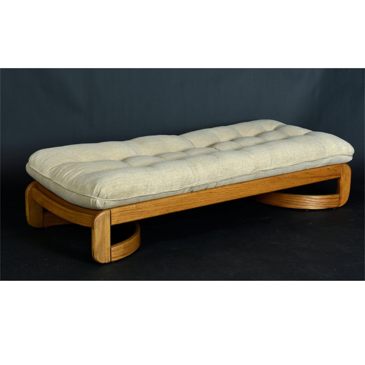 Incredibly versatile indoor chaise lounge by Howard Furniture. We’ve had a few pieces from Howard in the past, and this chaise is always a hit. This particular line by Howard is crafted solid oak. This is the old growth, American grown, American