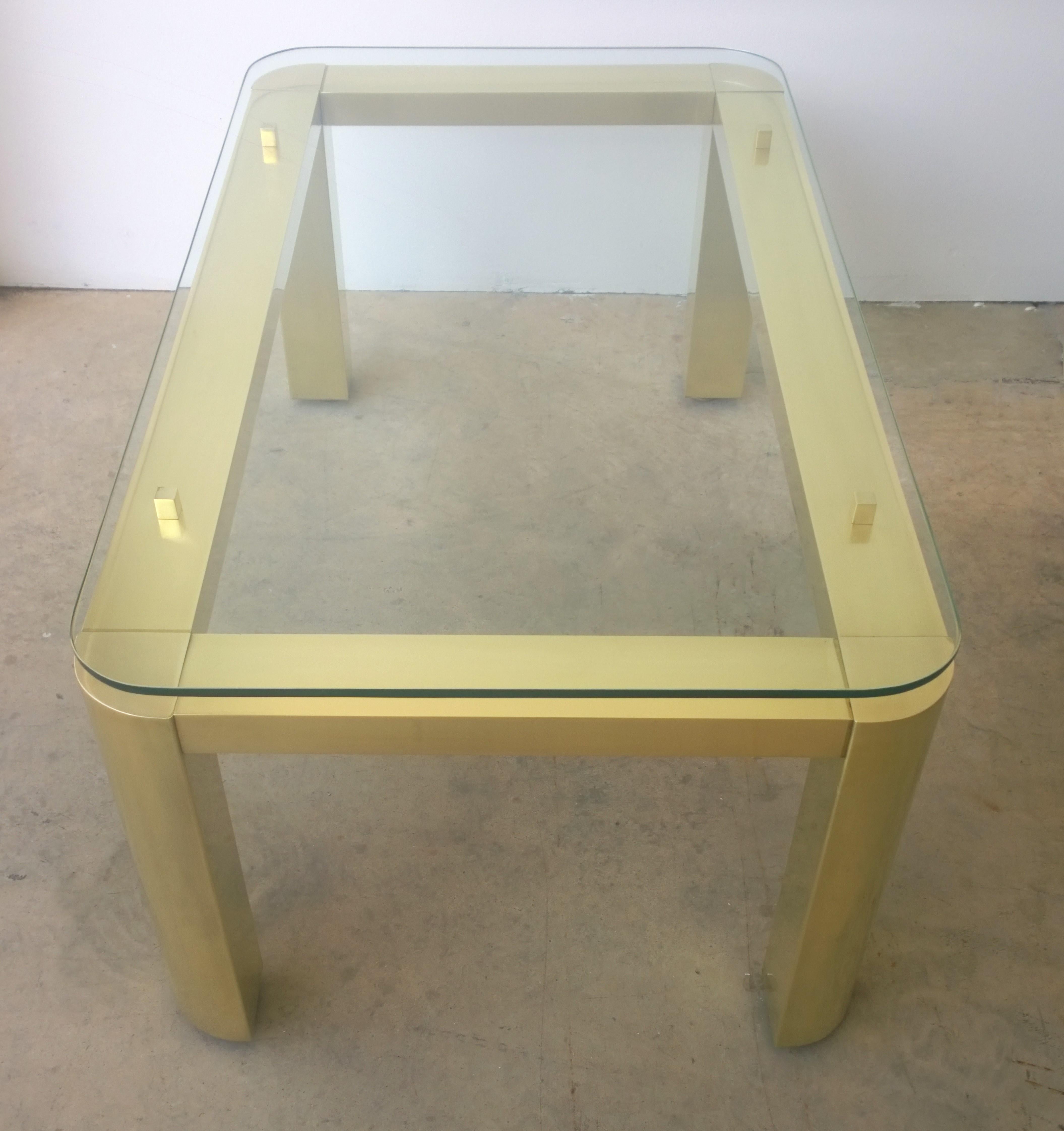 Restored Pace Brass with Floating Glass Rectangular Cocktail or Coffee Table For Sale 4