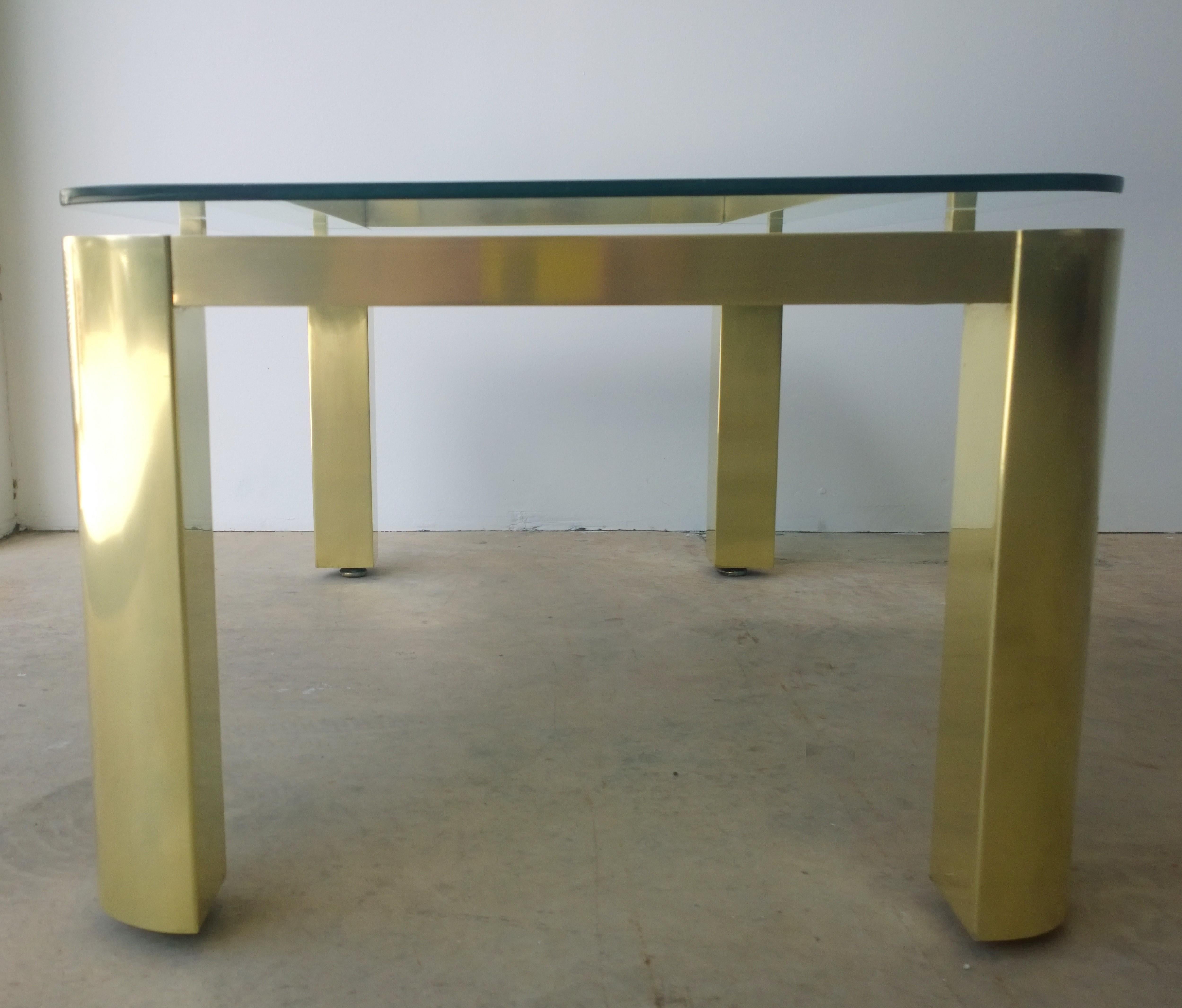 Restored Pace Brass with Floating Glass Rectangular Cocktail or Coffee Table For Sale 1