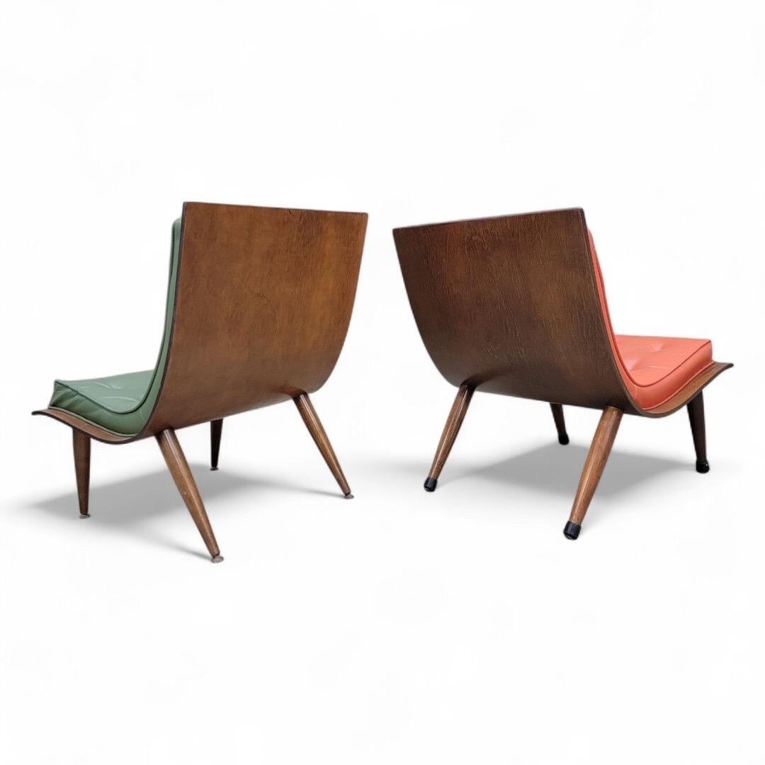 Sillas de madera curvada retro para él y para ella - Juego de 2 cuero de imitación en venta