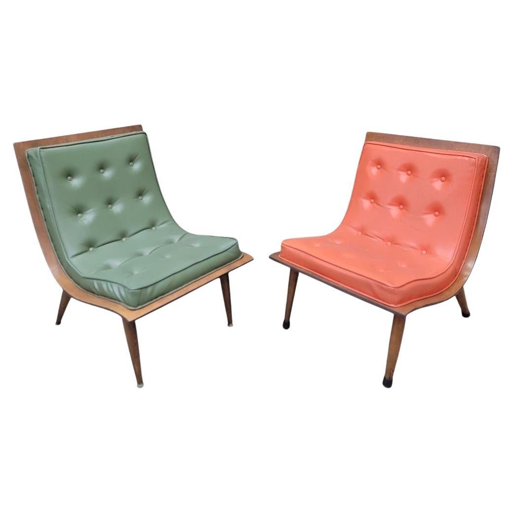 Sillas de madera curvada retro para él y para ella - Juego de 2 en venta