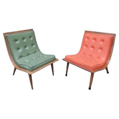 Sillas de madera curvada retro para él y para ella - Juego de 2