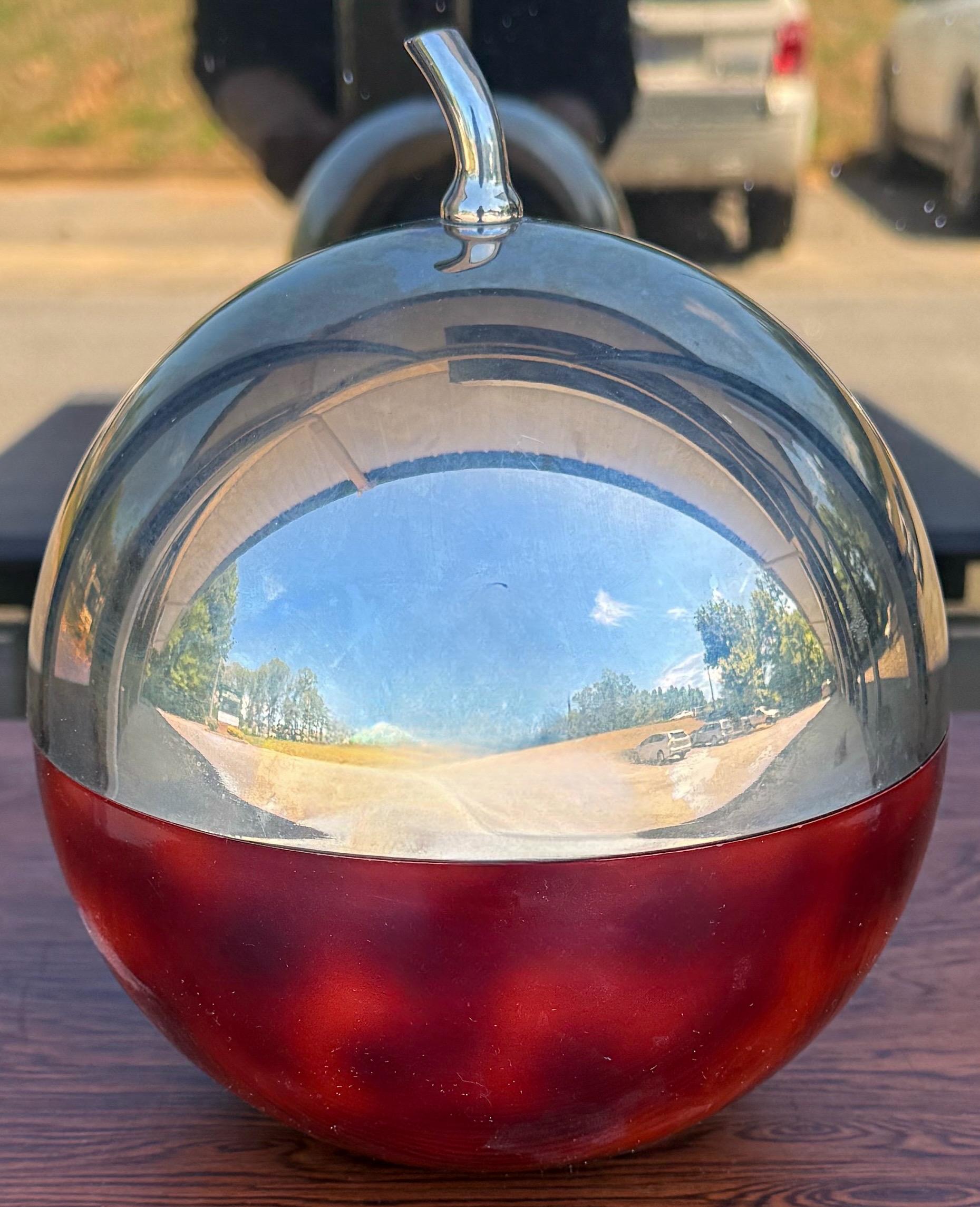 Mid-Century Modern Retro Lucite & Chrome Cherry Bar Ice Bucket By Hans Turnwald For Sale 2