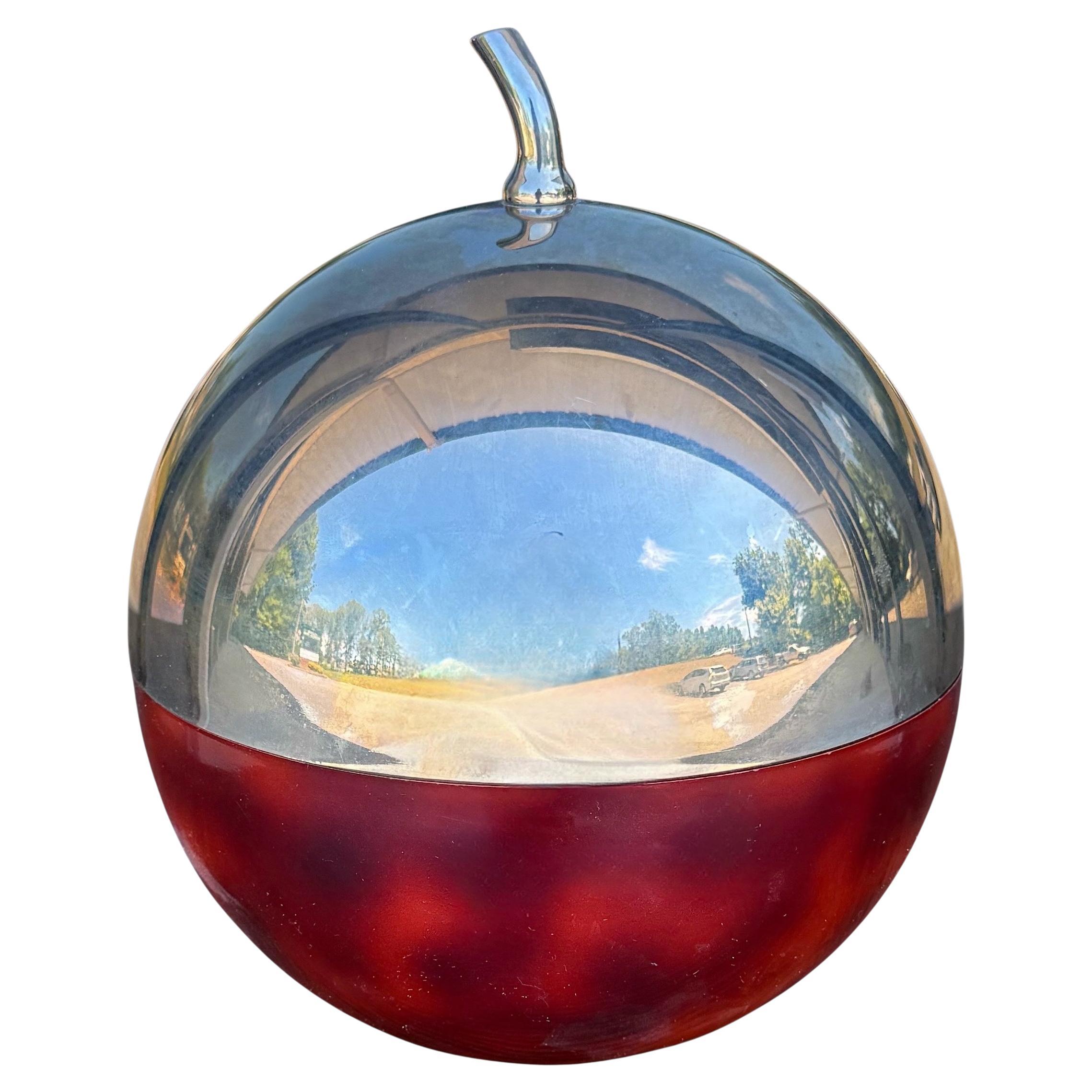 Mid-Century Modern Retro Lucite & Chrome Cherry Bar Ice Bucket By Hans Turnwald