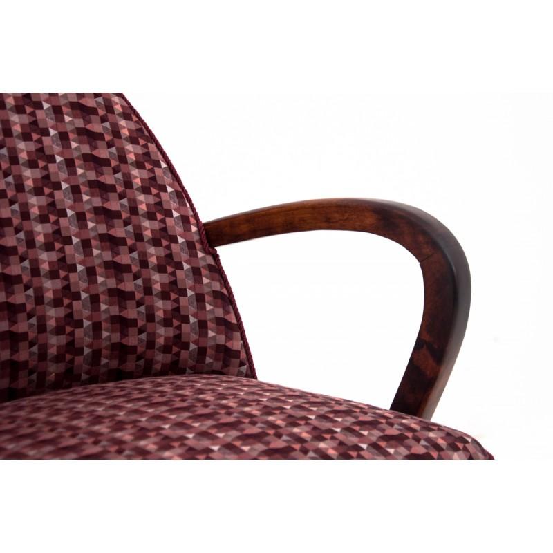 Beech Mid-Century Modern Retro Purple Club Chairs