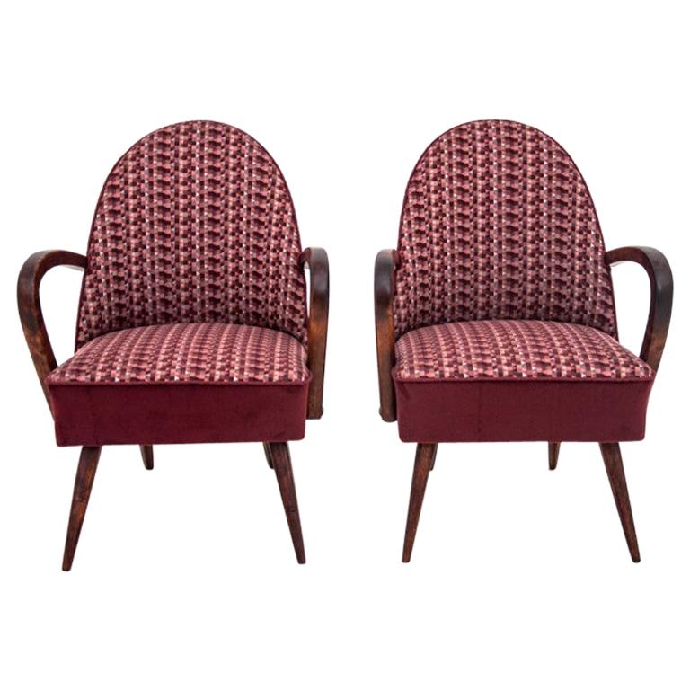 Mid-Century Modern Retro Purple Club Chairs