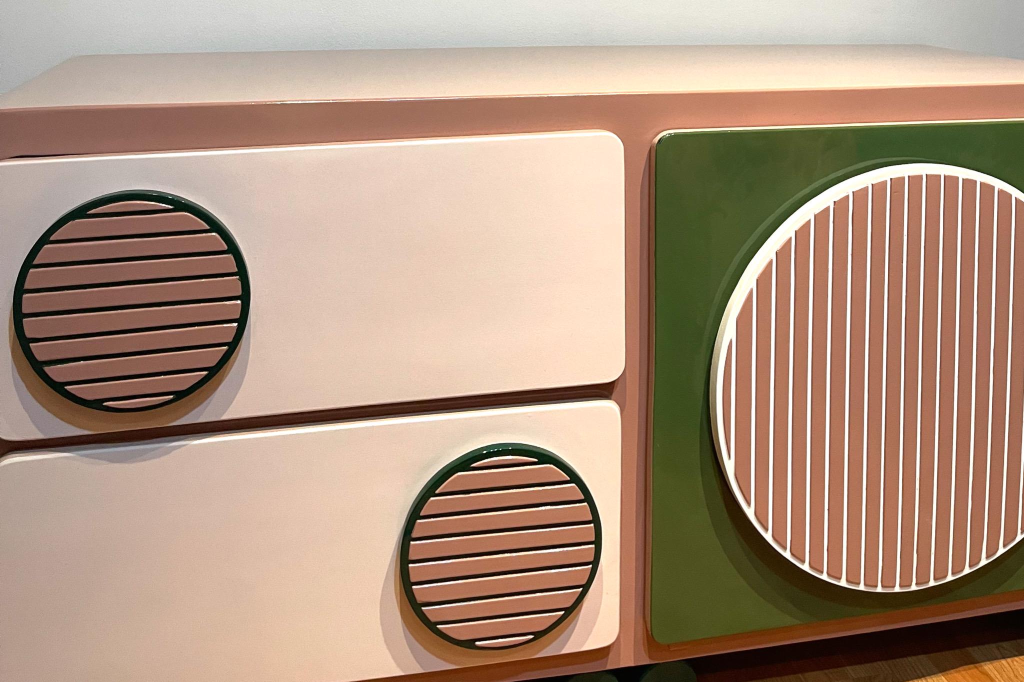 Indonesiano Tavolo da scrivania in teak con credenza in stile retrò di metà secolo, Greene & Greene da RAG Home in vendita