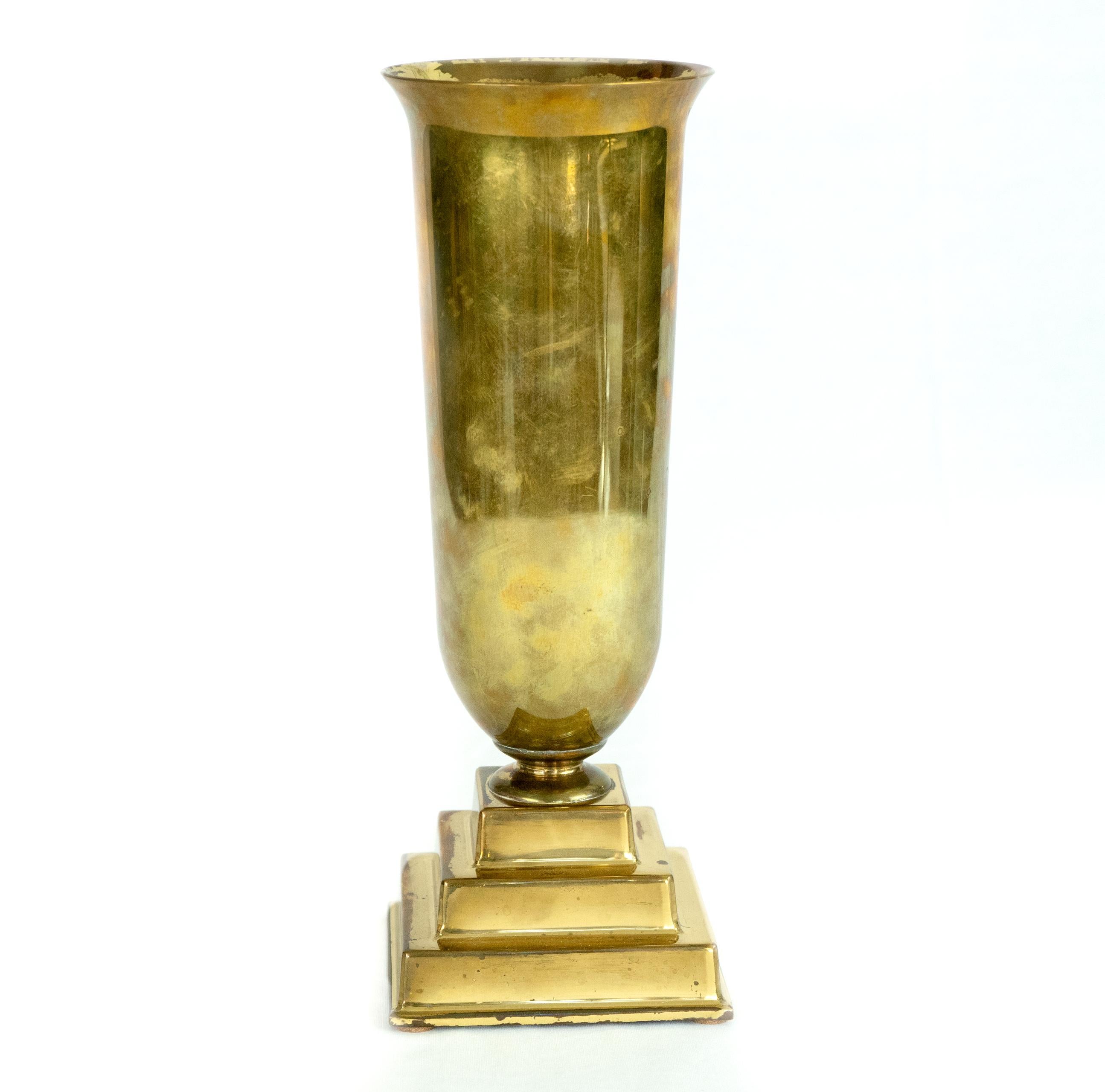 American Mid-Century Modern Revellware Trumpet Vases, Pair