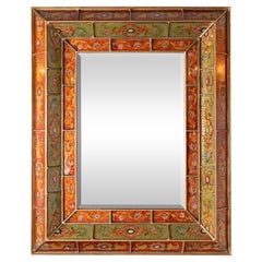 Mid-Century Modern Reverse Églomisé Gilded Venetian Shadowbox Mirror