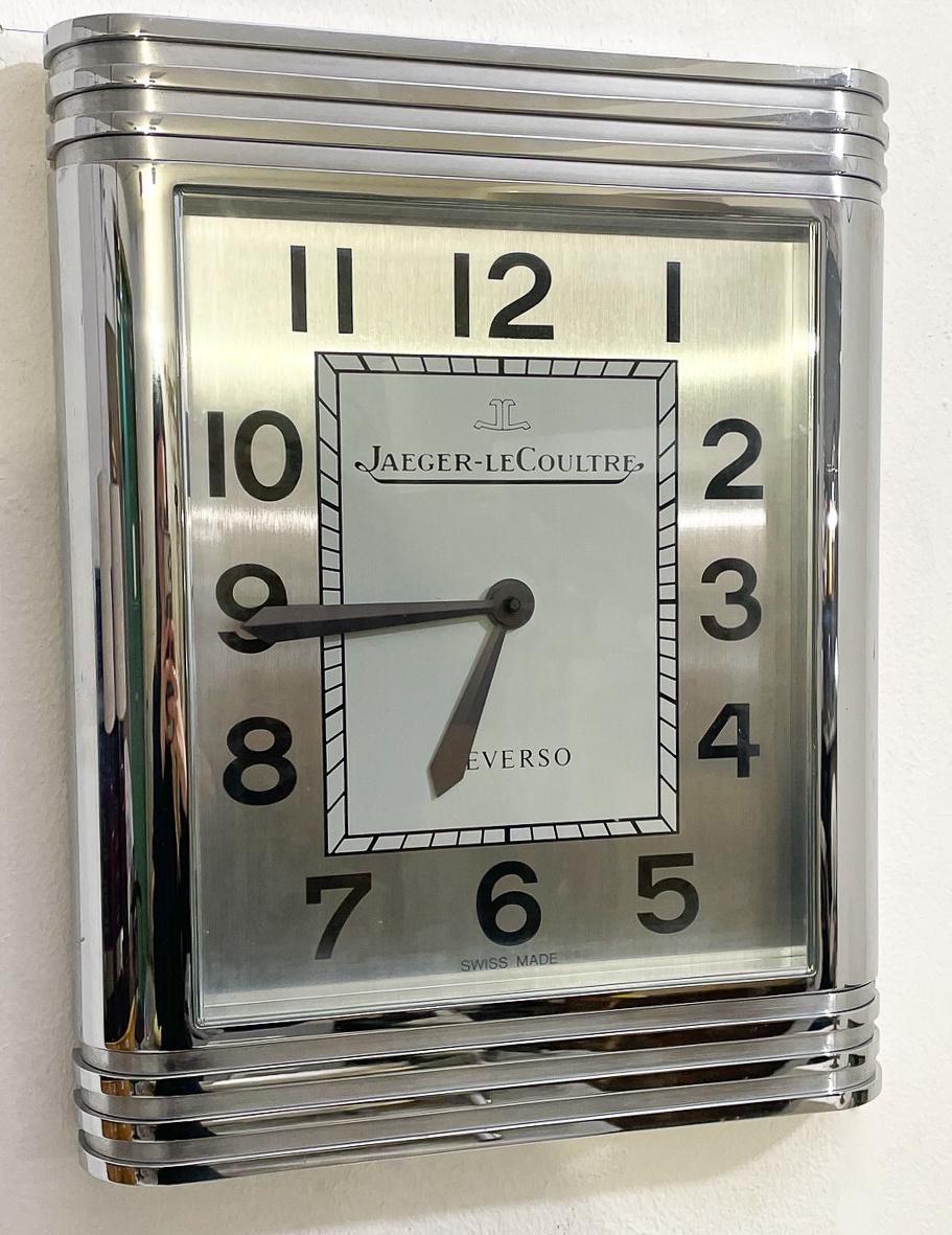 Mid-Century Modern Reverso Wall Clock by Jaeger Lecoultre In Good Condition In Brussels, BE