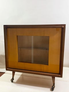 Mid-Century Modern Revolving Dry Bar Cabinet, circa 1950's