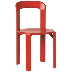 Moderner Rey-Stuhl aus der Mitte des Jahrhunderts, rot, von Bruno Rey, Design 1971
