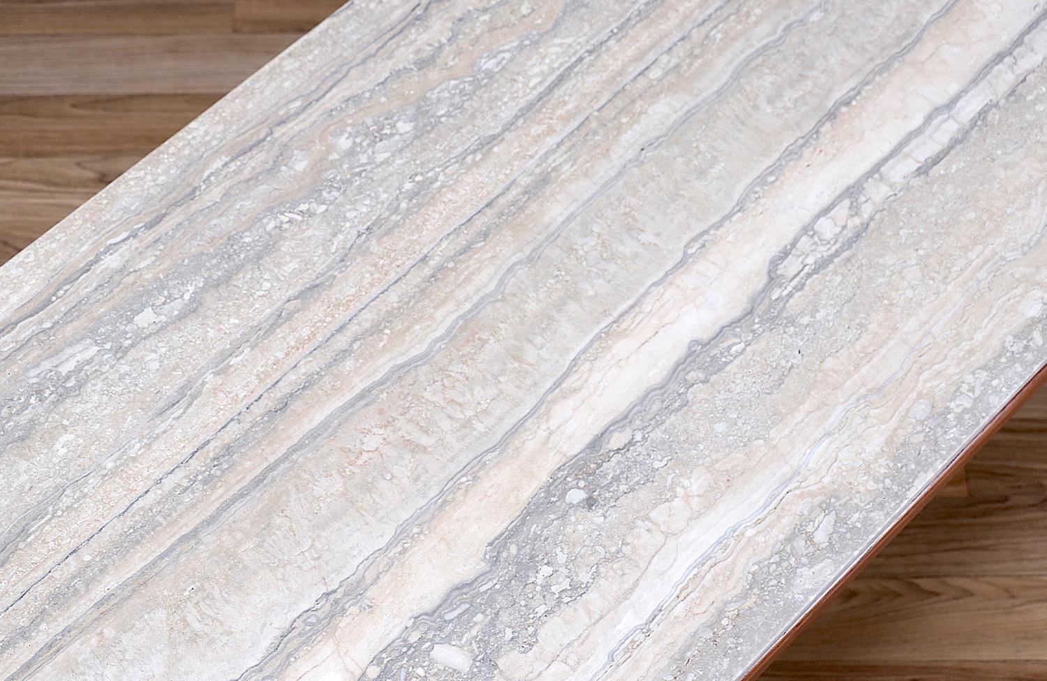 Mid-Century Modern “Rhythm” Coffee Table with Silver Travertine by Lane 4