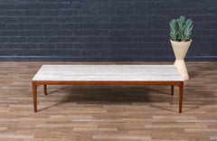 Mid-Century Modern “Rhythm” Coffee Table with Silver Travertine by Lane