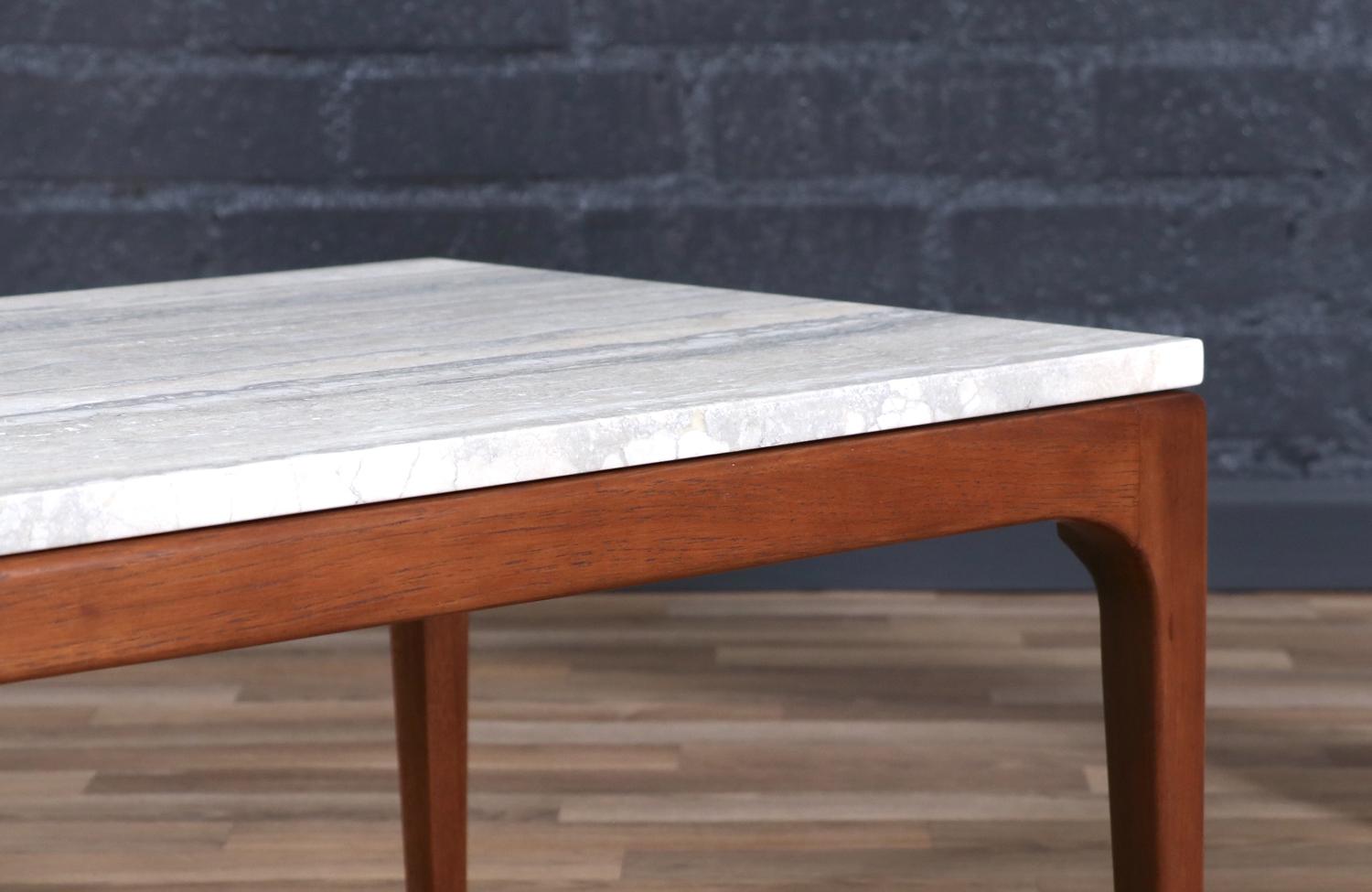 Mid-20th Century Mid-Century Modern “Rhythm” Coffee Table with Silver Travertine by Lane