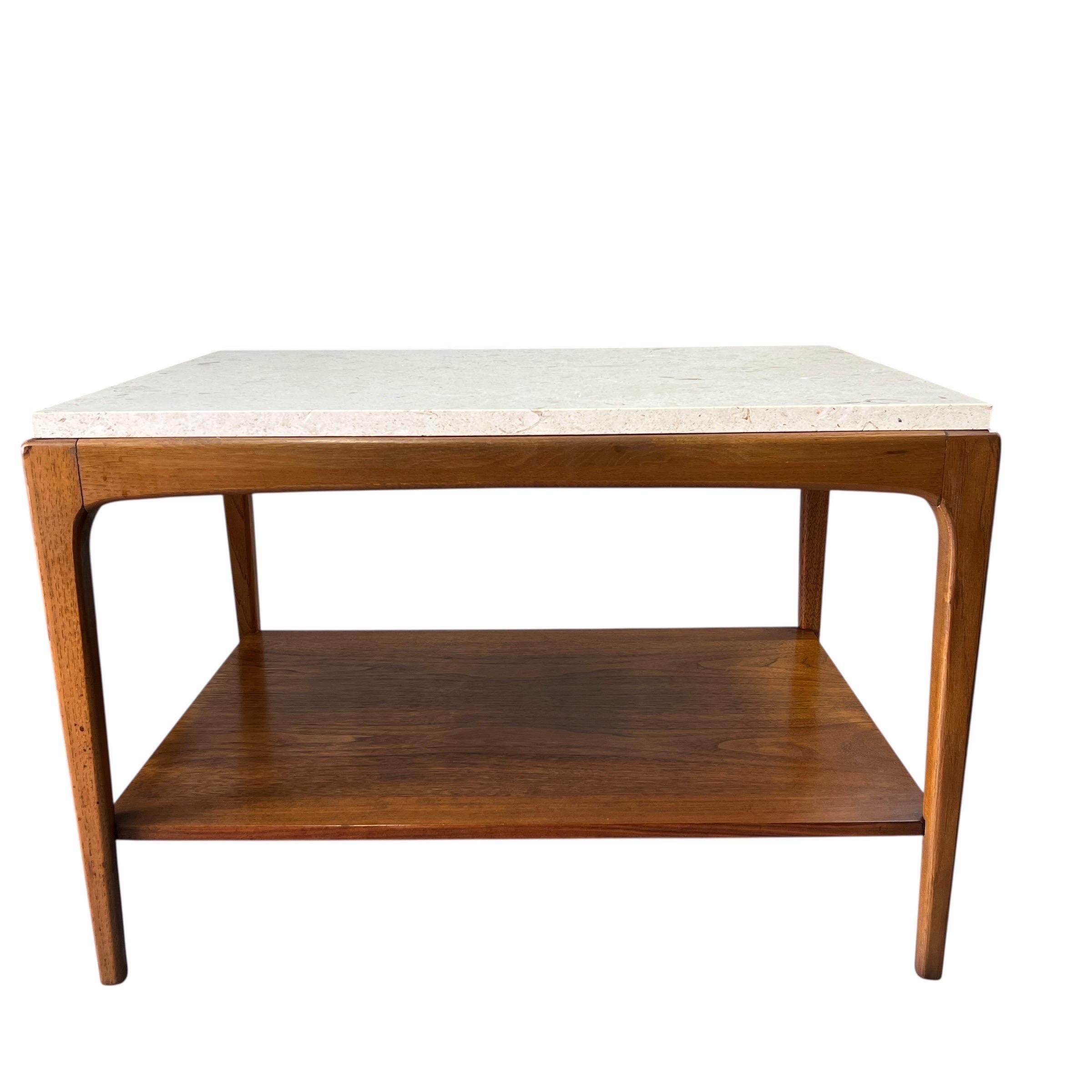 Mid-Century Modern Table d'appoint en marbre 