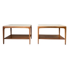 Mid-Century Modern “Rhythm” Marble Sides Table by Lane - A Pair