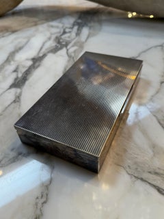 Mid-Century Modern Ribbed Metal Box in Brass and Nickel Silver