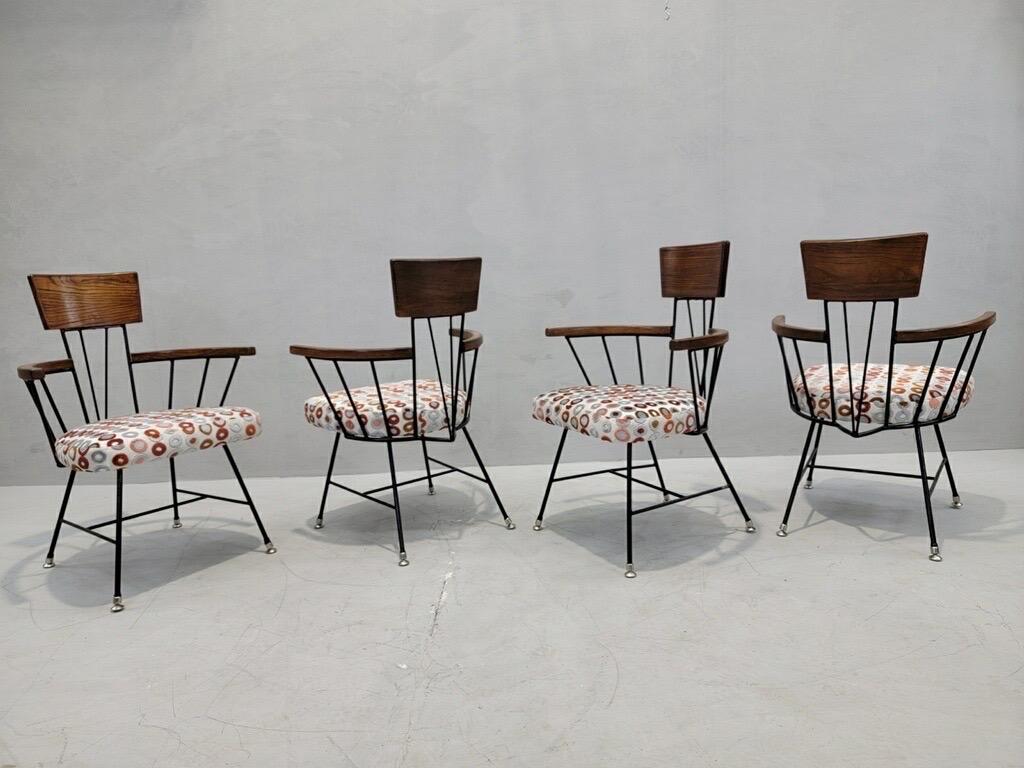 Tissu d'ameublement Richard McCarthy pour Selrite, table et 4 chaises de style moderne du milieu du siècle dernier en vente