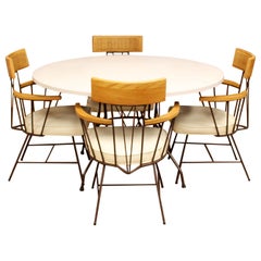 Mid-Century Modern Richard McCarthy Selrite Dinette Set Table 4 Armchairs, 1960s