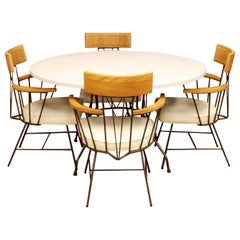 Retro Mid-Century Modern Richard McCarthy Selrite Dinette Set Table 4 Armchairs, 1960s