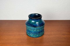 Mid-Century Modern Rimini Blu Pottery Vase Aldo Londi Bitossi Italy 1960s