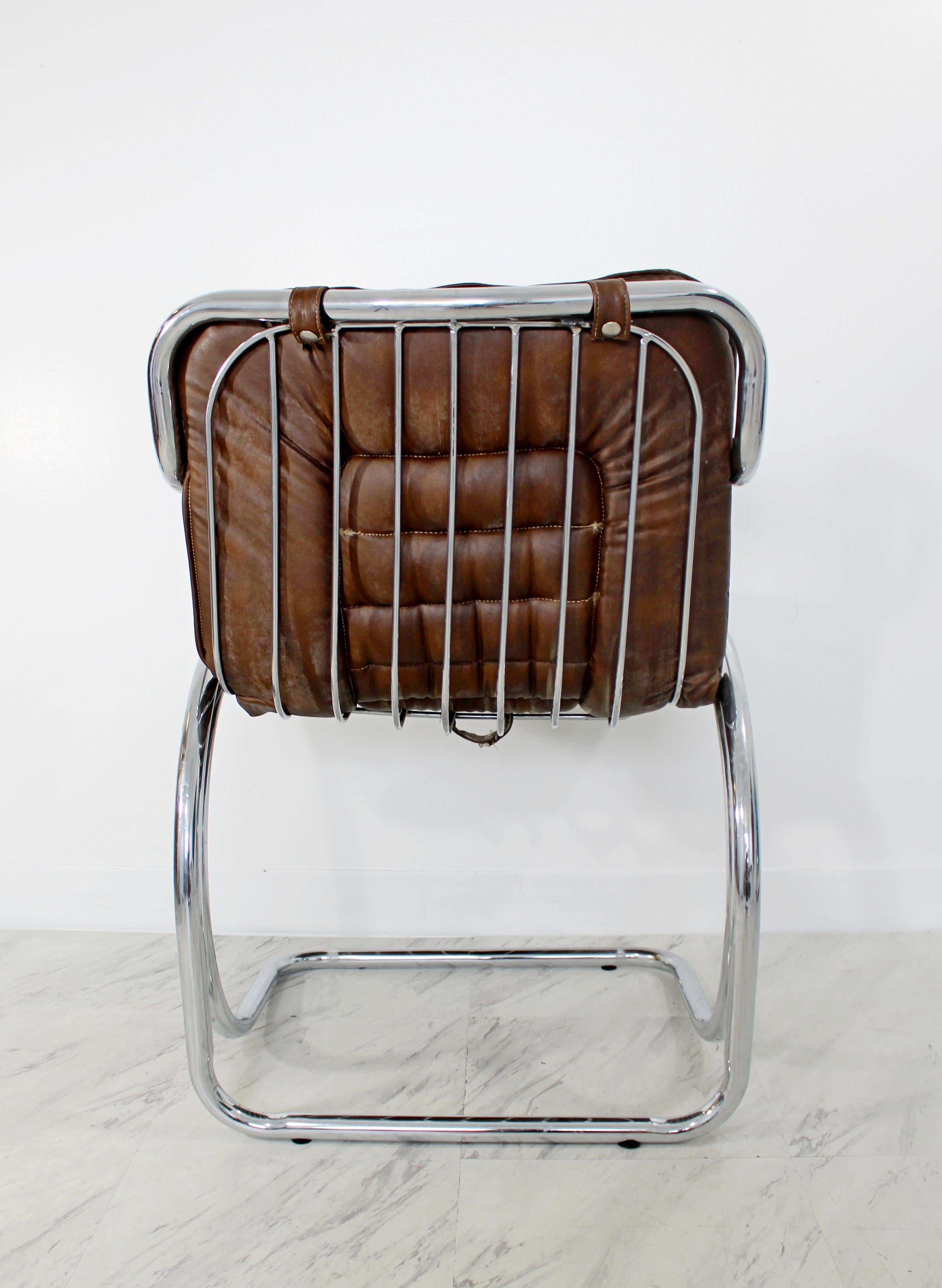 Mid-Century Modern Rinaldi Tubular Chrome Base Dinette Table & Four Chairs 5
