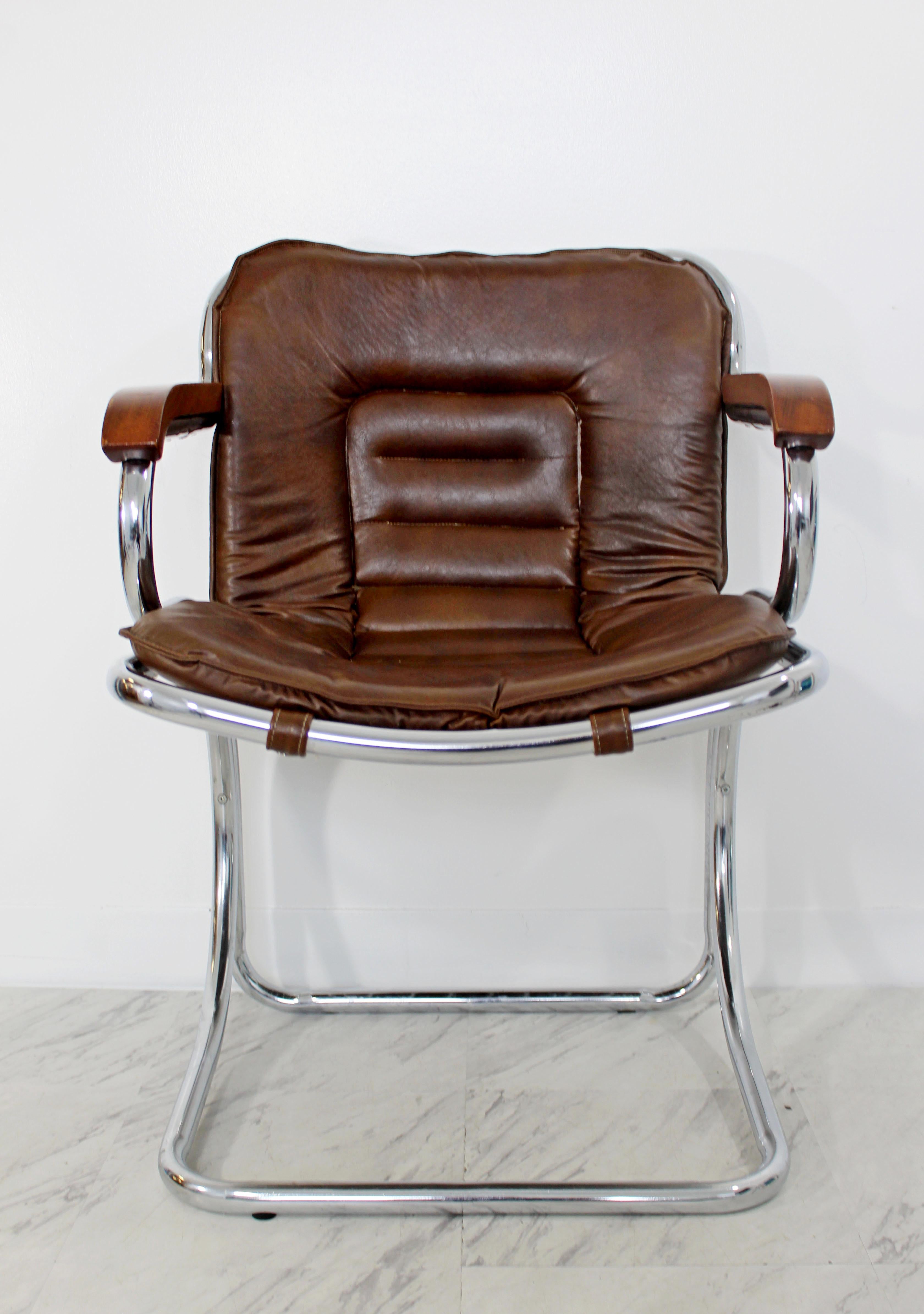Mid-Century Modern Rinaldi Tubular Chrome Base Dinette Table & Four Chairs 3