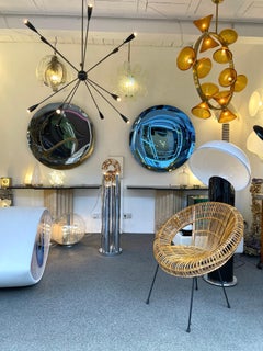 Mid-Century Modern Ring Floor Lamp Murano Glass Metal by Mazzega, Italy, 1970s