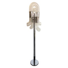 Moderne Ring-Stehlampe aus Muranoglas und Metall von Mazzega, Italien, Mitte des Jahrhunderts, 1970er Jahre