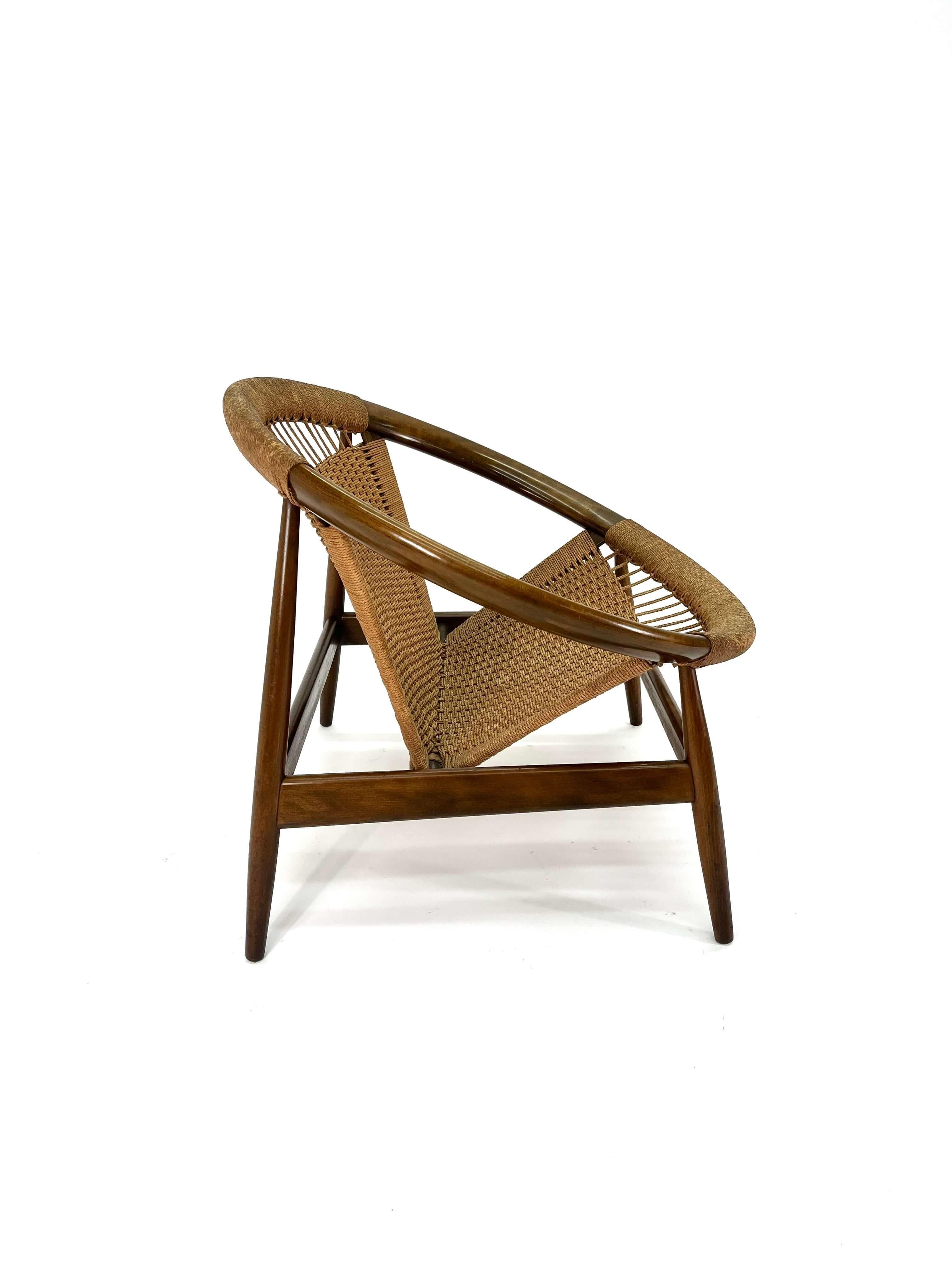 Scandinave moderne Mid-Century Modern Ringstol Lounge Chair by Illum Wikkelsø en vente