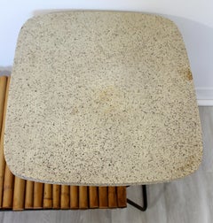 Mid-Century Modern Ritts Bamboo Wrought Iron Sofa Chair Table Living Room, 1950s