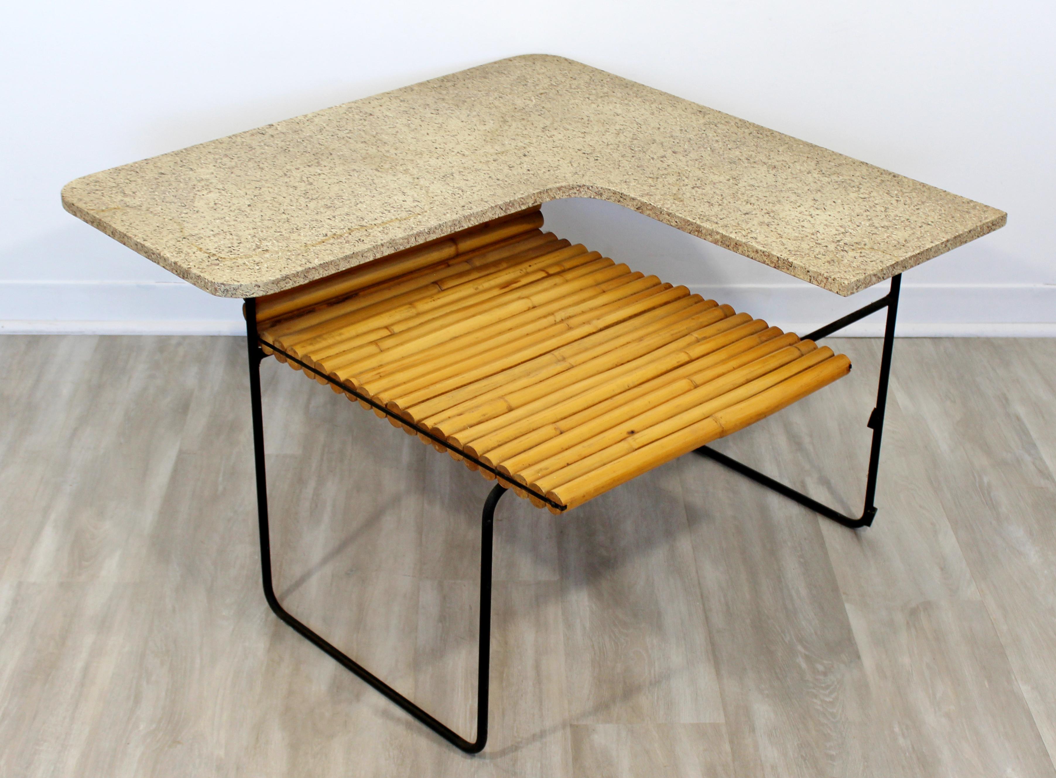 Mid-20th Century Mid-Century Modern Ritts Bamboo Wrought Iron Sofa Chair Table Living Room, 1950s