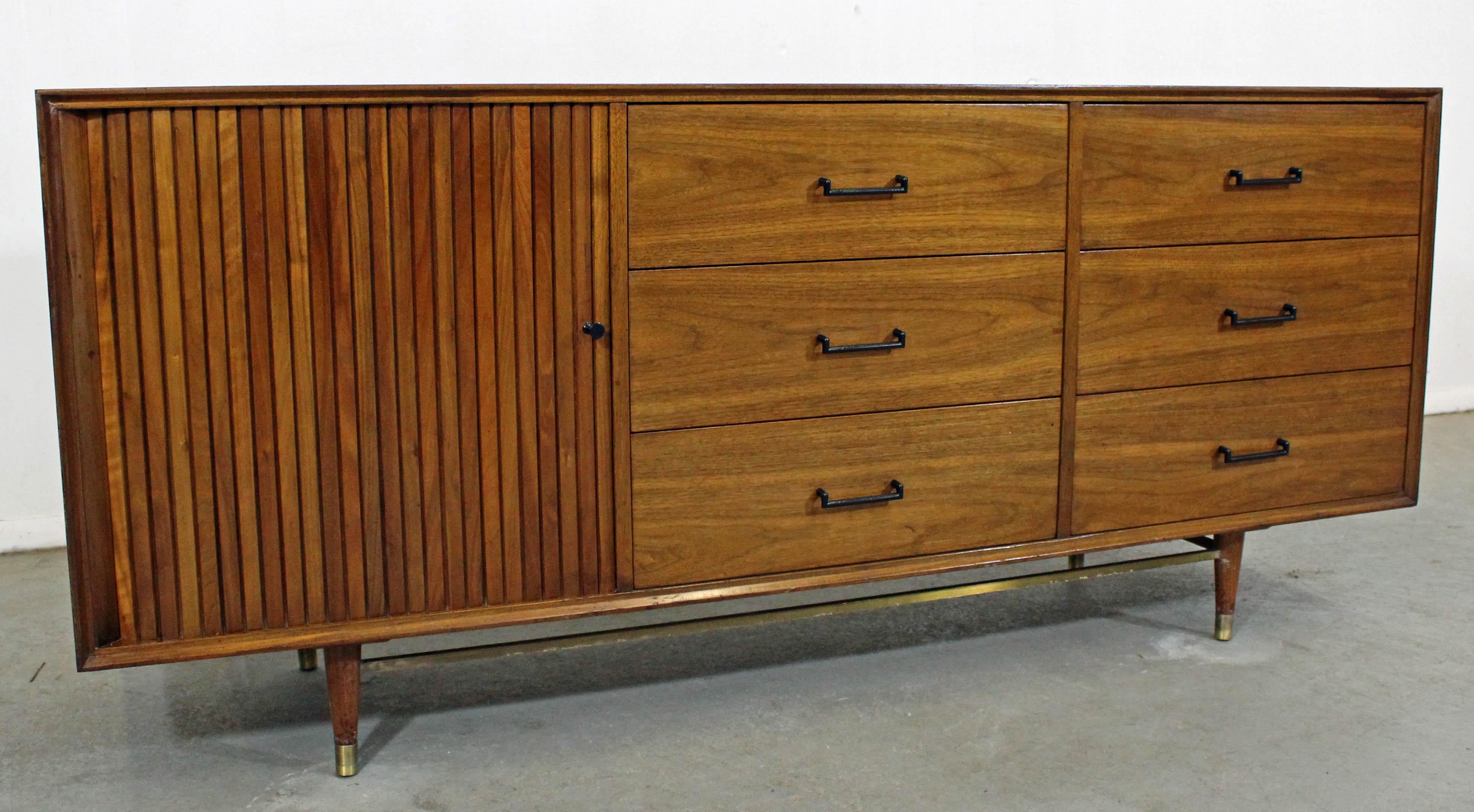 Mid-Century Modern Crédence à porte tambour en fourrure de fourrure de Robert Feller, moderne du milieu du siècle dernier
