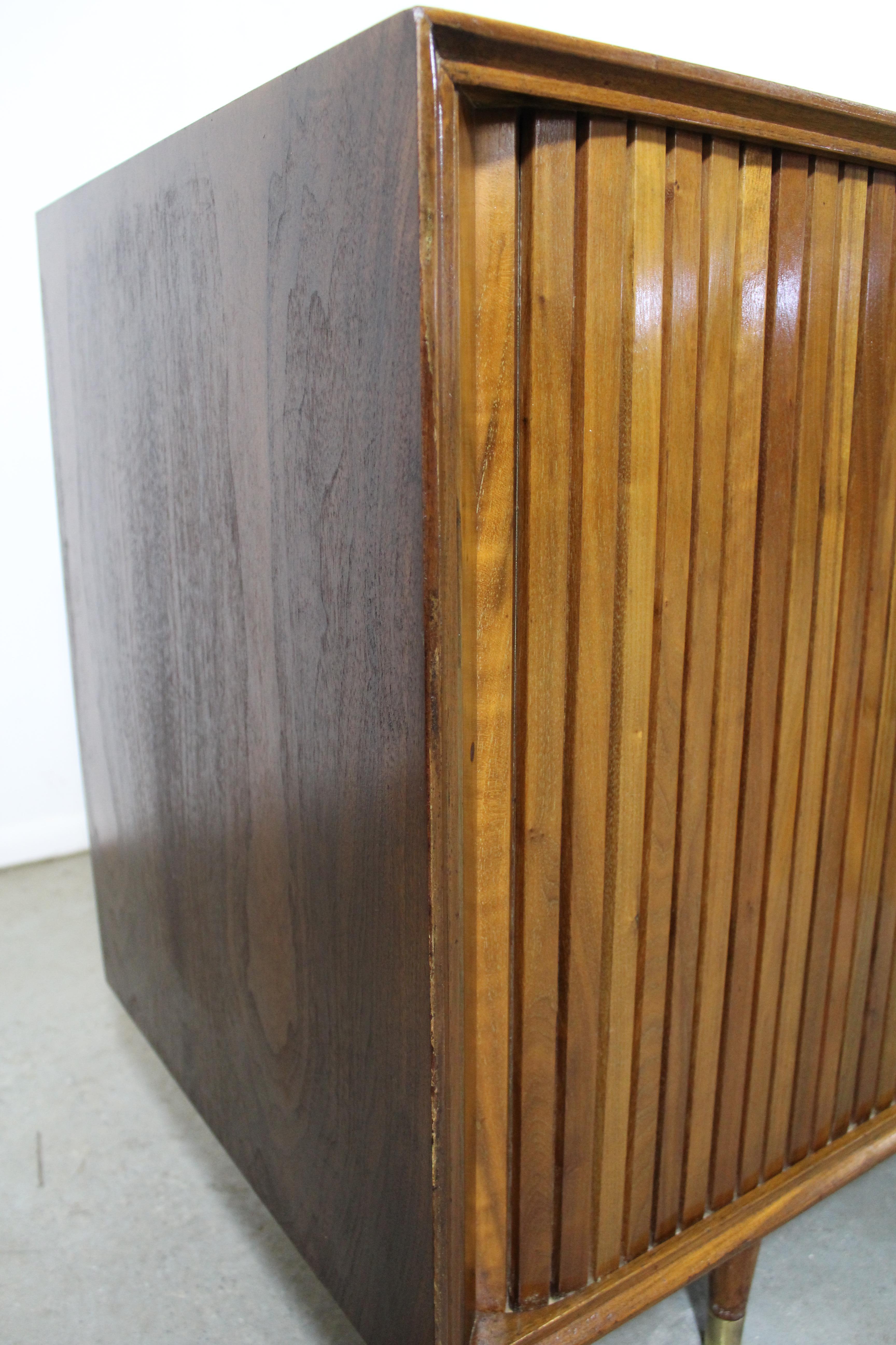 Crédence à porte tambour en fourrure de fourrure de Robert Feller, moderne du milieu du siècle dernier 2