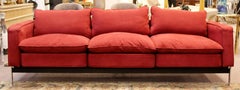 Mid-Century Modern Robert Haussmann for Stendig Steel Cased 3-Seat Sofa, 1950s