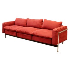 Mid-Century Modern Robert Haussmann for Stendig Steel Cased 3-Seat Sofa, 1950s