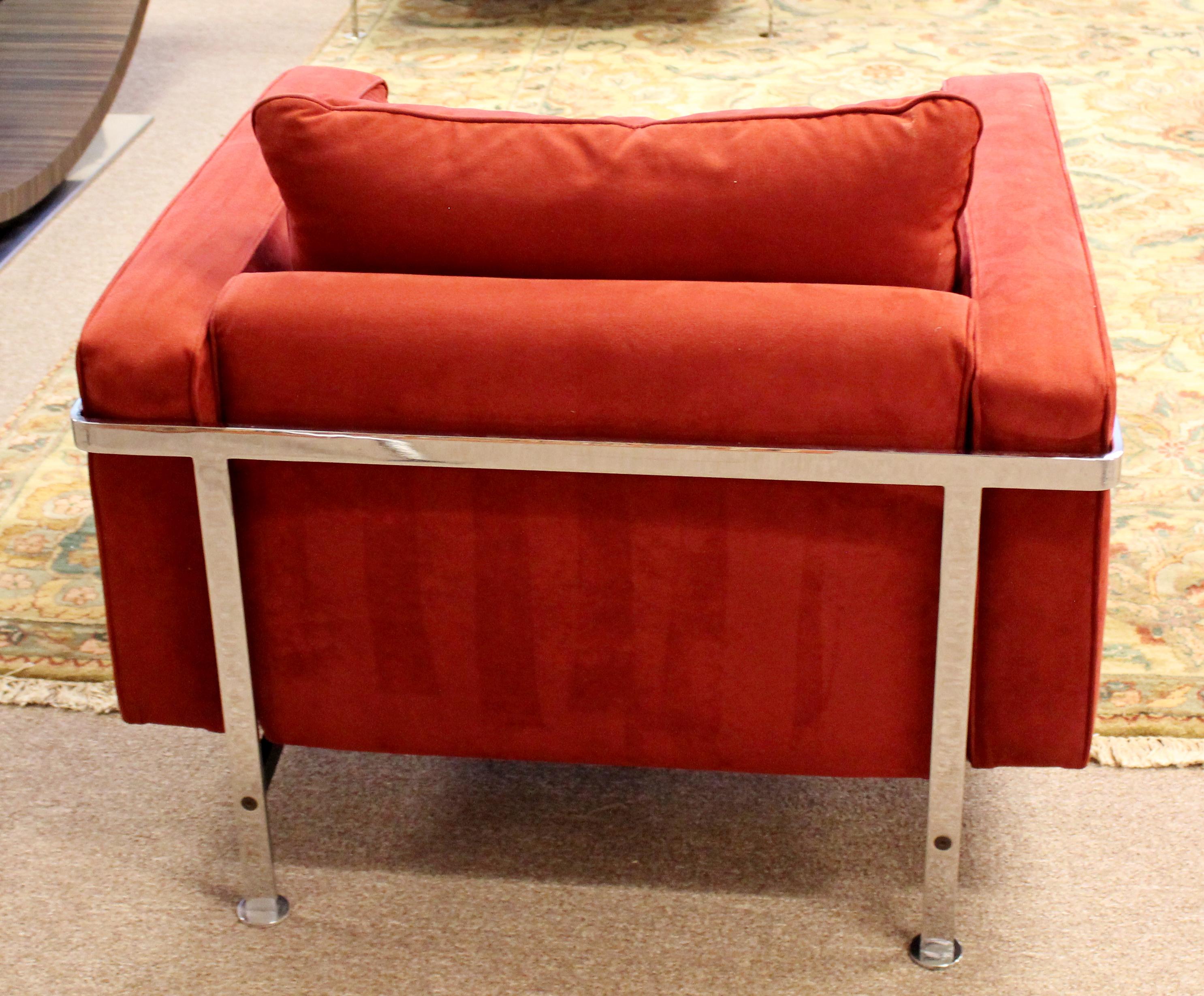 Mid-Century Modern Robert Haussmann Stendig Steel Cased Sofa & Pair Chairs 1950s 5